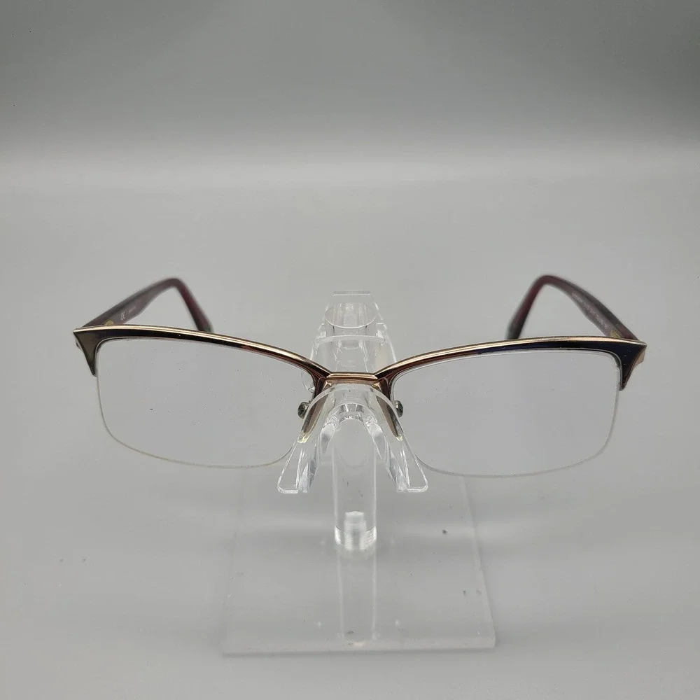 Givenchy VGV A25 Burgundy Gold Semi Rimless Eyeglass Frames 54-17-140 Italy